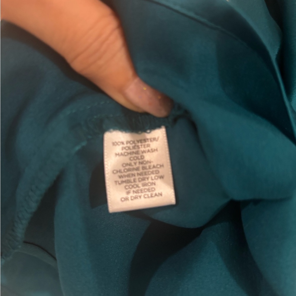 LOFT Teal and Black Strappy Blouse NWOT - Picture 4 of 5